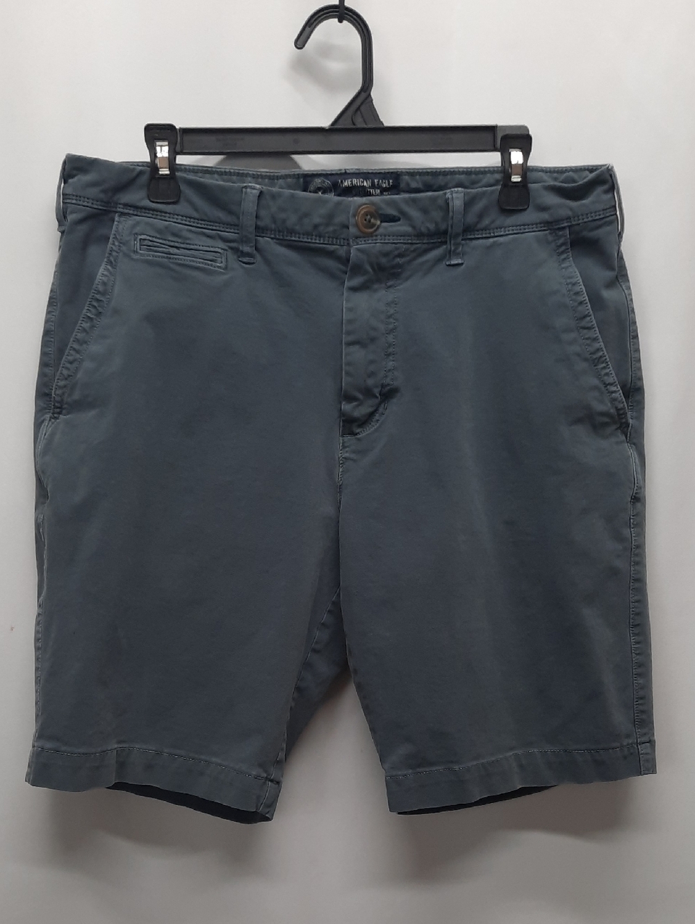 American Eagle Men’s Slim Chino Shorts 34 360 Extreme Flex Blue Grey Preppy